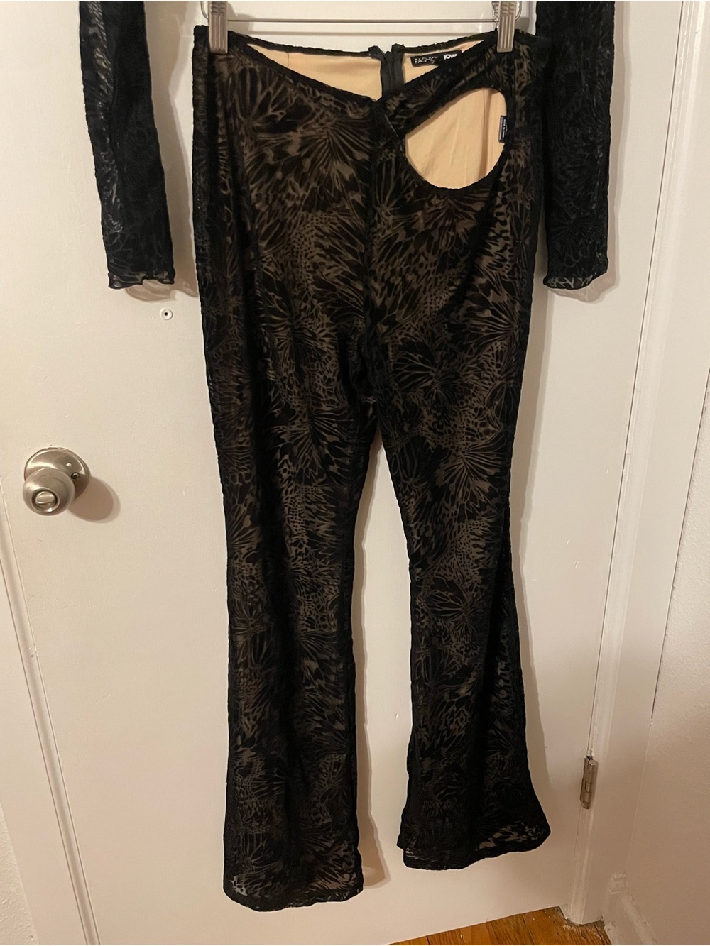 Fashion Nova Black Sheer Lace Cutout Two-Piece Set - Picture 5 of 9